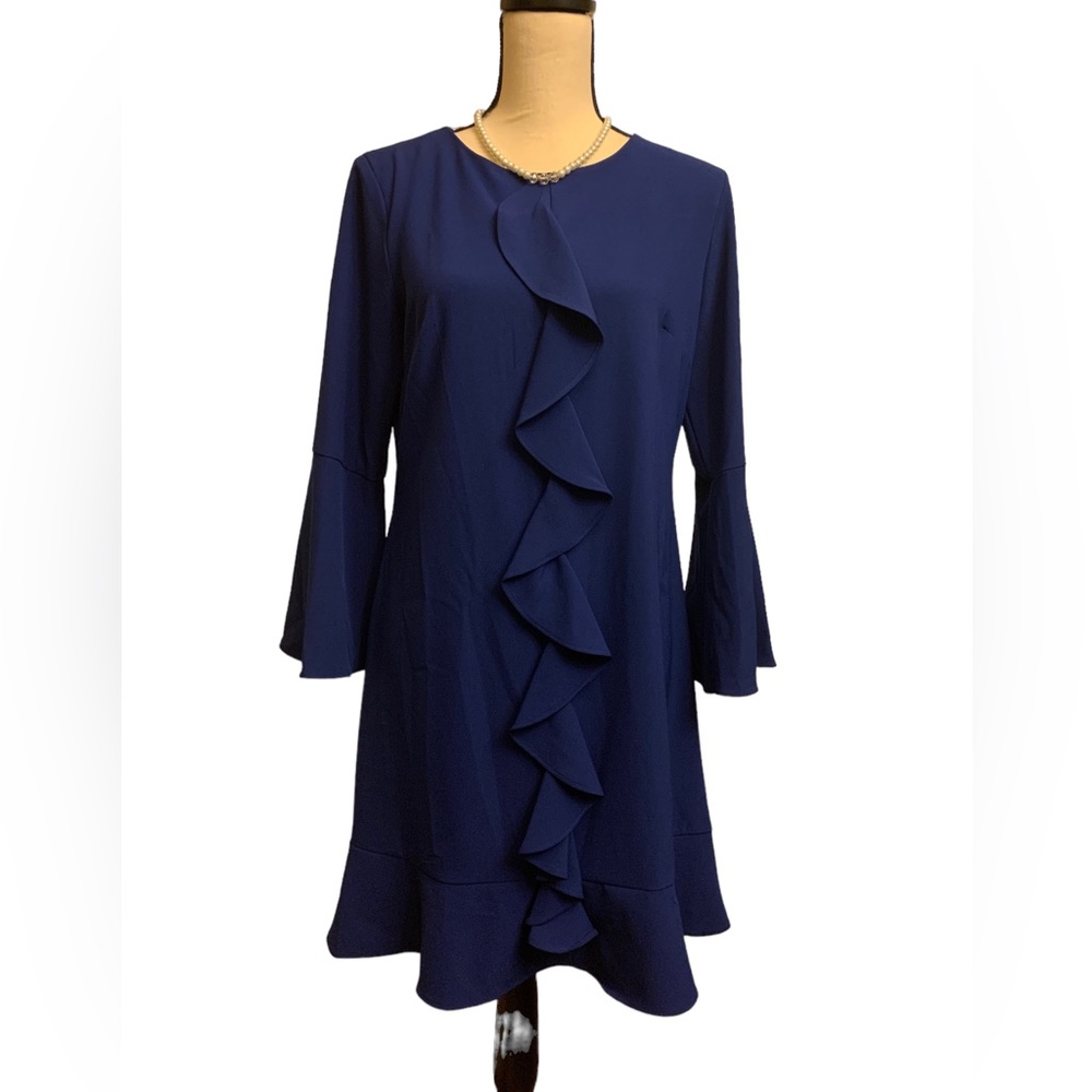 Like new Nicole Miller Studio cobalt blue crepe dinner dress sz 8